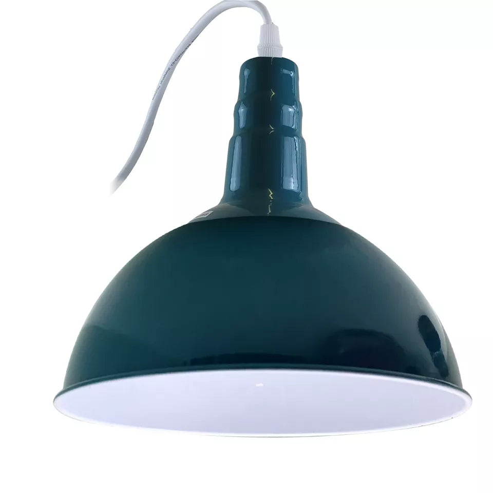 Modern Blue Fabric Drum Pendant Light with Adjustable Hanging Cord