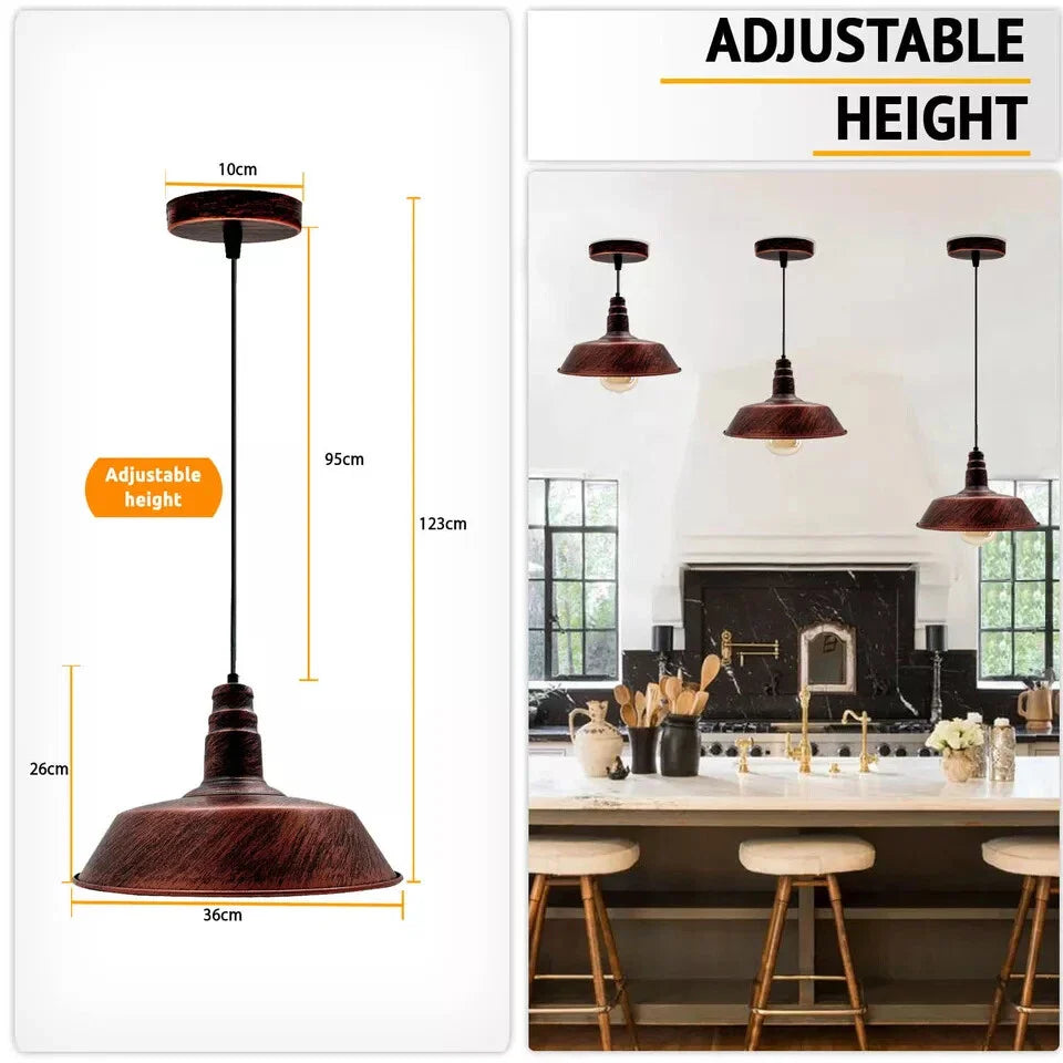 Vintage Industrial Metal Ceiling Pendant Light Shade Modern Hanging Retro Fixture