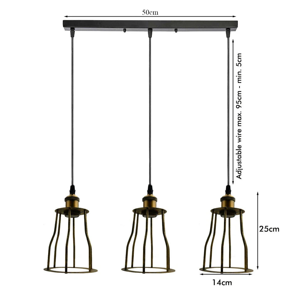 Vintage Industrial Ceiling Pendant Light Fitting Wire Cage Hanging Retro Lamp ~6185