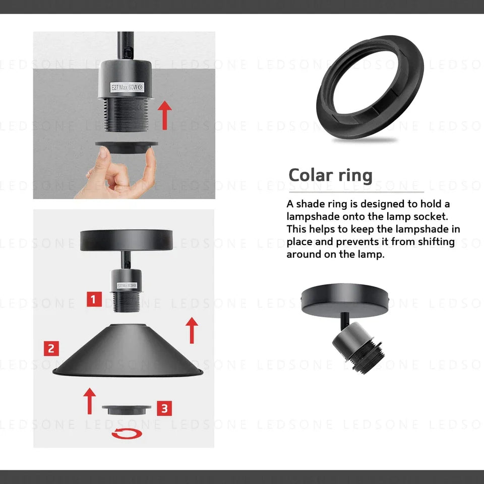 Retro LED Flush Ceiling Light Adjustable Ceiling Mount Wall Lamp Fixture~5740