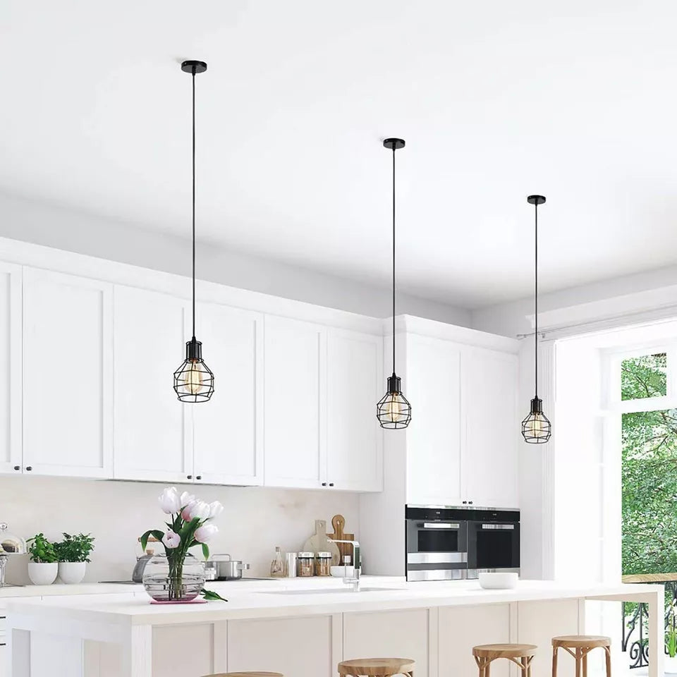 Vintage Ceiling Pendant Light Cage Lampshade Hanging Light Fitting ~5795