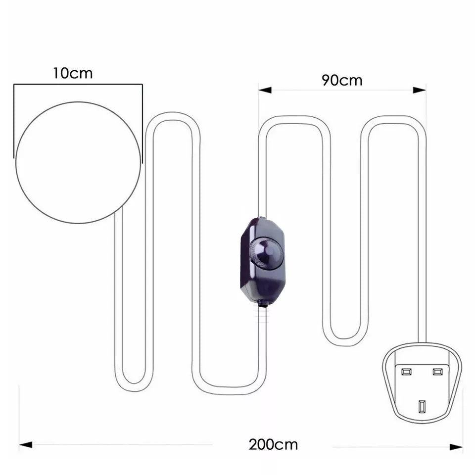 Dimmable Plug-in Wall Light Kit with UK Plug and Flexible Power Cord