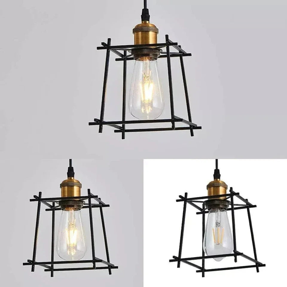 Vintage Industrial 4m Plug in Pendant Light Retro Loft Style Metal Cage Shade Lamp~6253