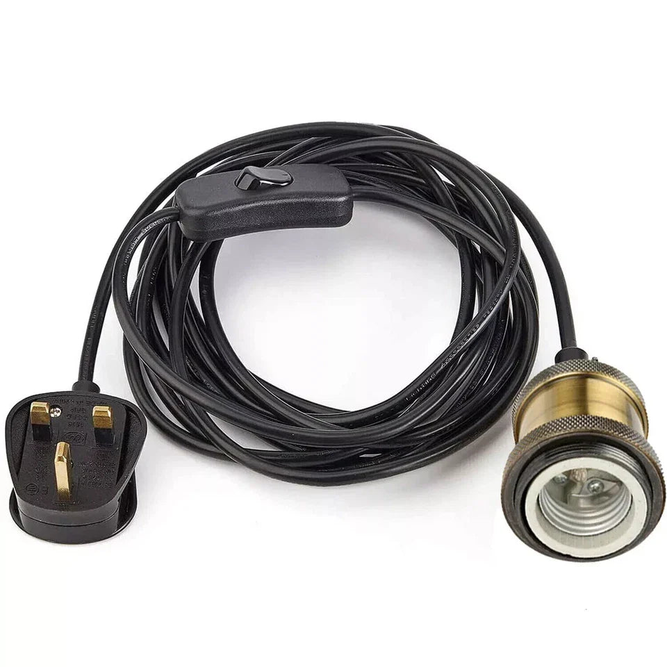 Vintage Industrial 4m Plug in Pendant Light Retro Loft Style Metal Cage Shade Lamp~6253