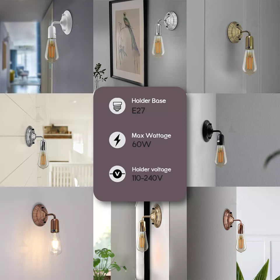 Stylish Modern Vintage Metal Wall Sconce for Living Room Entryway Decor