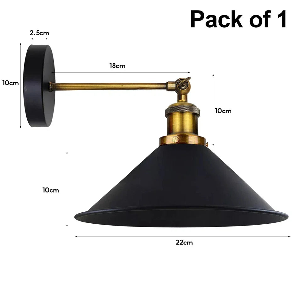 Industrial Indoor Wall Sconce Metal Black Wall Lamp~5972