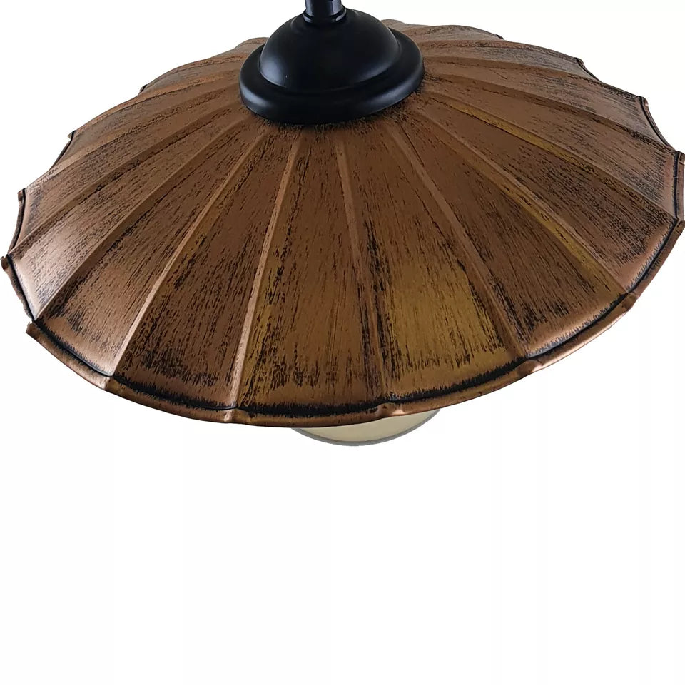 Vintage Industrial Hemp Rope Pendant Light with Rustic Metal Shade