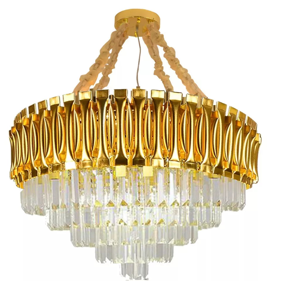Modern Luxury Gold K9 Crystal LED Ceiling Pendant Light Chandelier Fixture