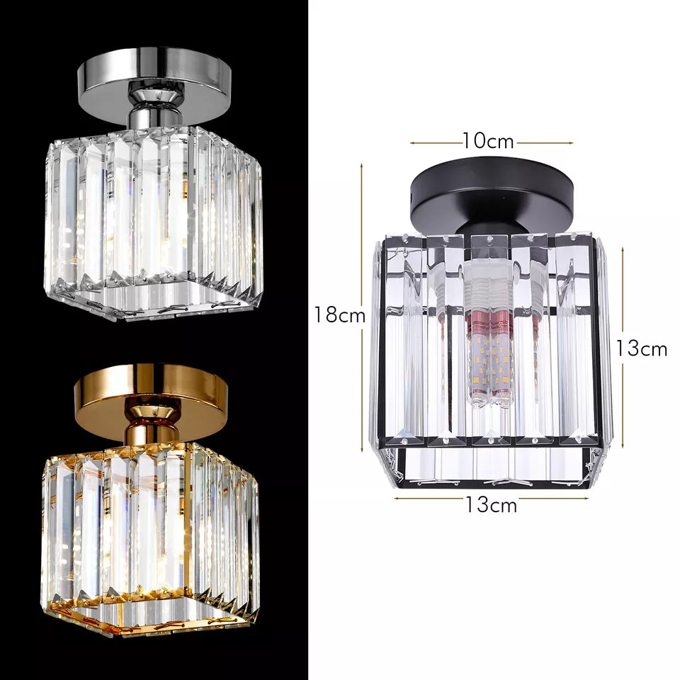 Modern K9 Crystal  Semi Flush Mount Square Ceiling Light ~6037