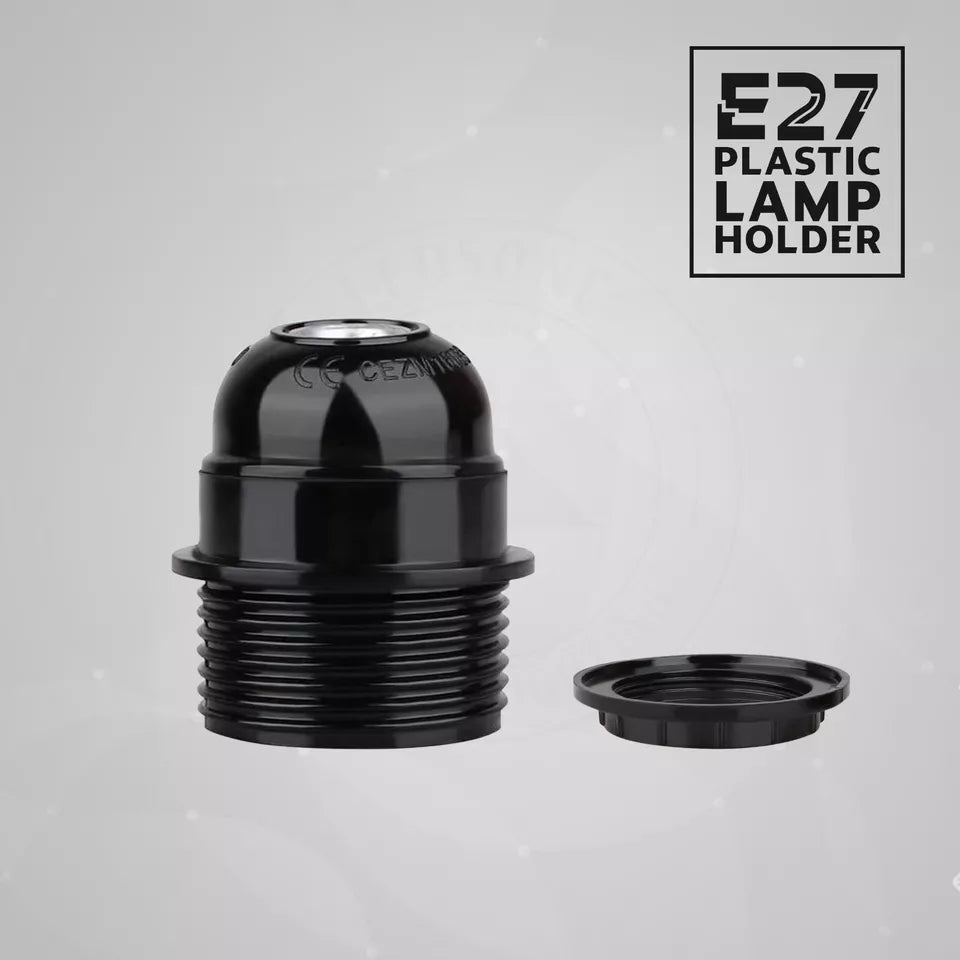 Durable E27 Plastic Screw Lamp Holder Pendant Socket for Edison Bulbs