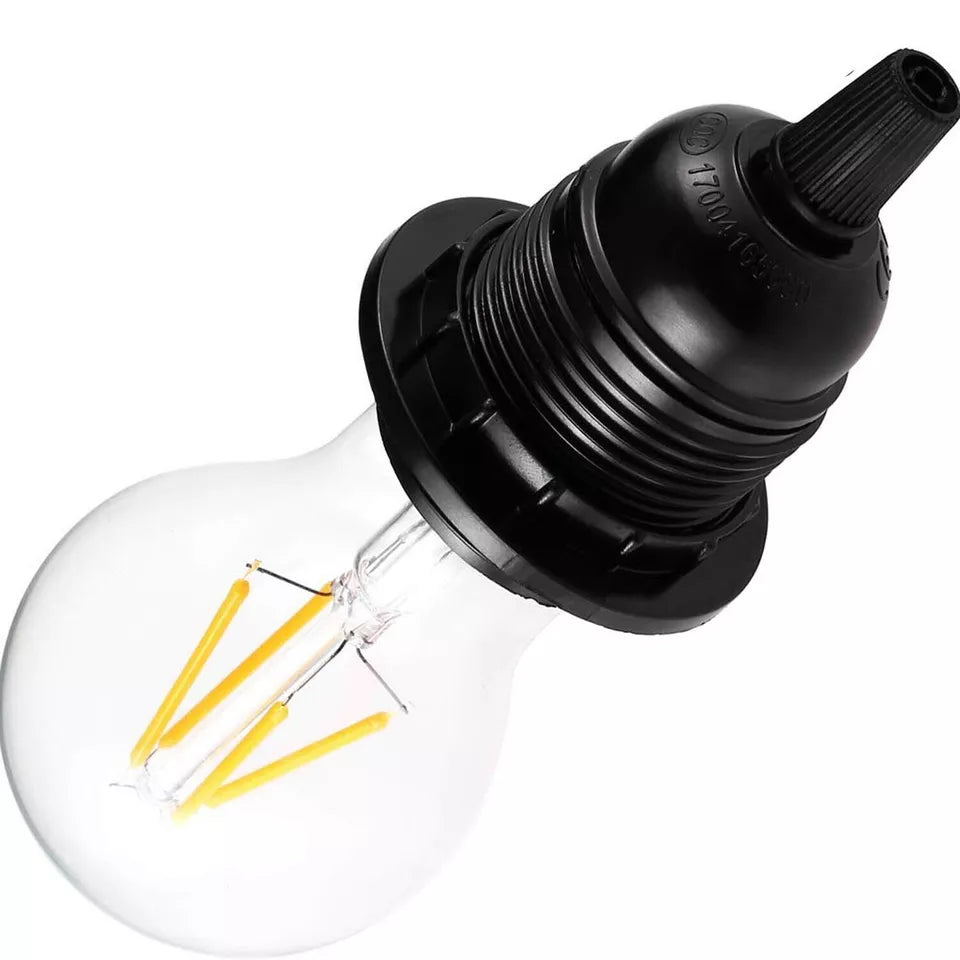 Black Bakelite E27 Vintage Industrial Lamp Bulb Holder Retro Fitting