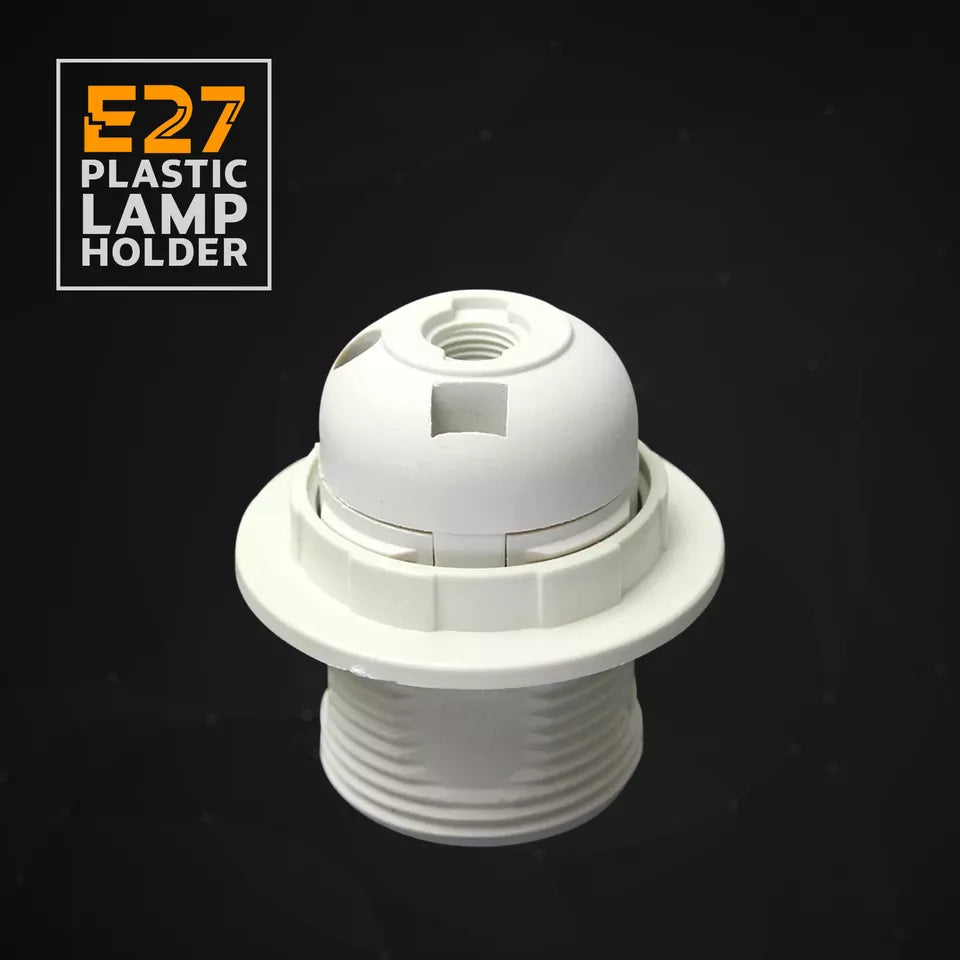 White E27 Edison Screw Pendant Lamp Holder - Vintage Style Bulb Socket