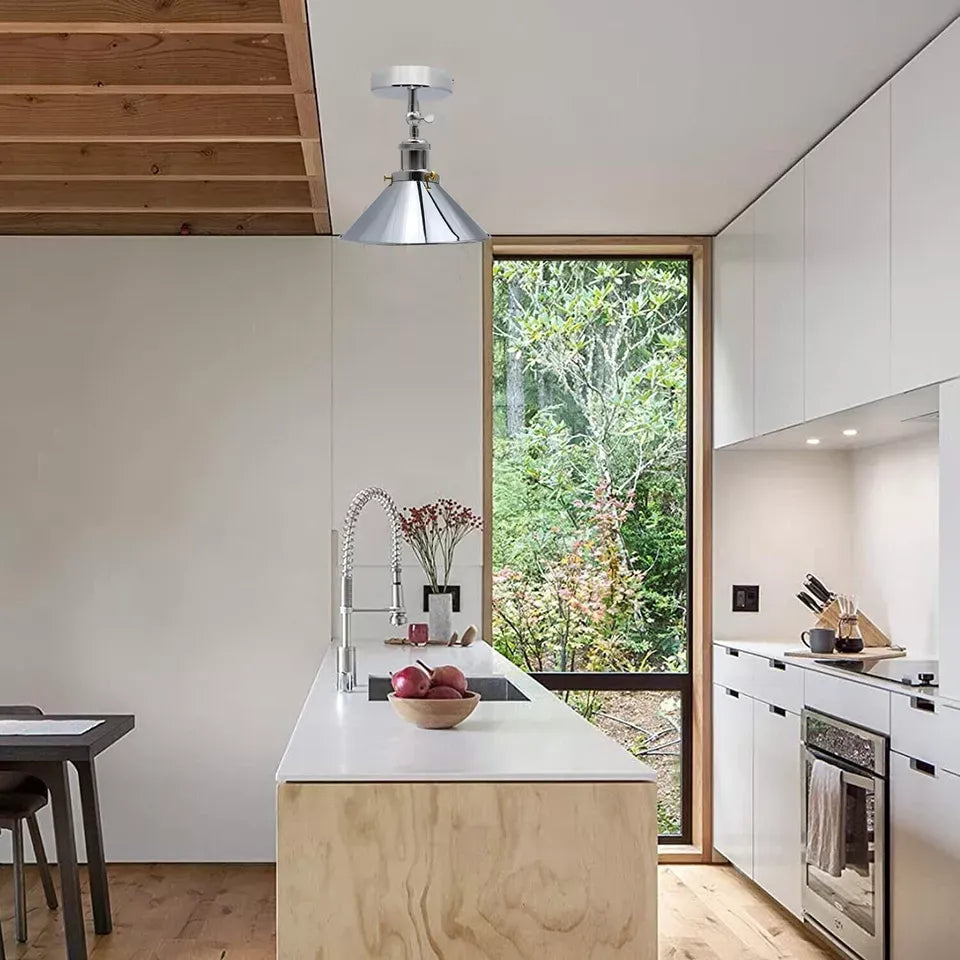 Retro Industrial Ceiling Flush Light  E27 LED Cone Lampshade ~ 5704