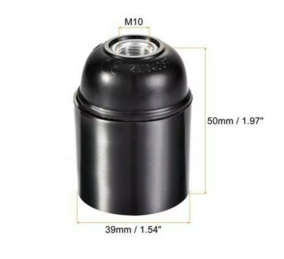 Black E27 Bakelite Lamp Holder Retro Industrial Socket Light Bulb Holder ~5734