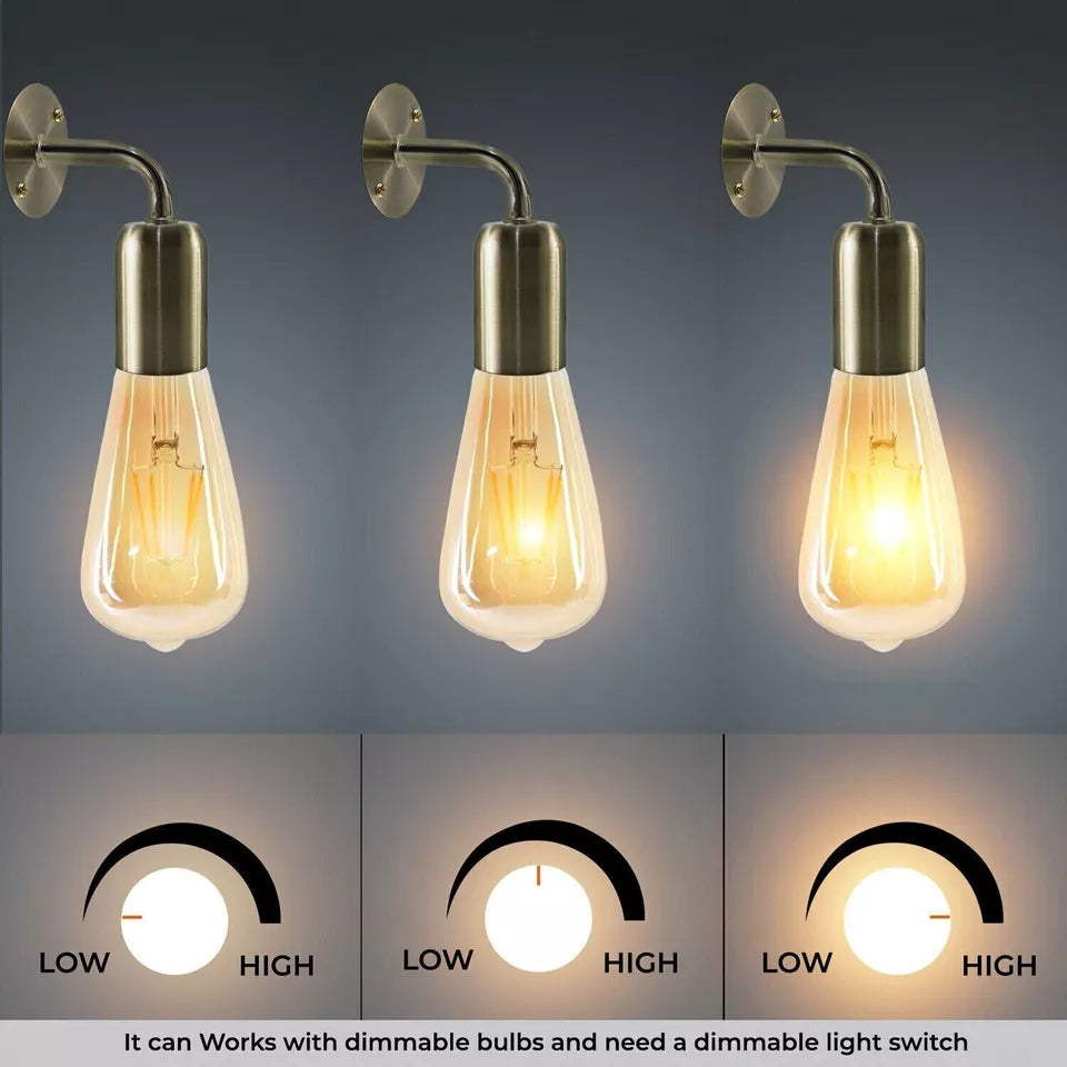 Vintage Wall Sconce Metal Rustic E27 Holder Fitting Wall Lights ~ 6015