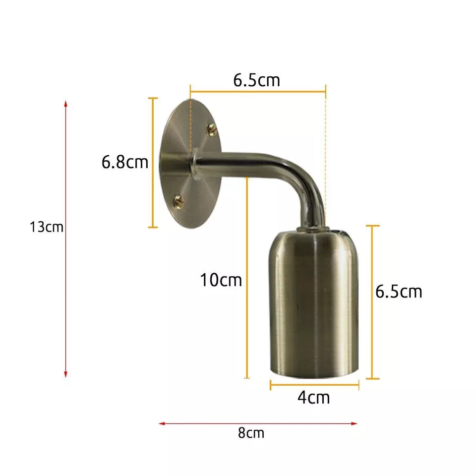 Vintage Wall Sconce Metal Rustic E27 Holder Fitting Wall Lights ~ 6015