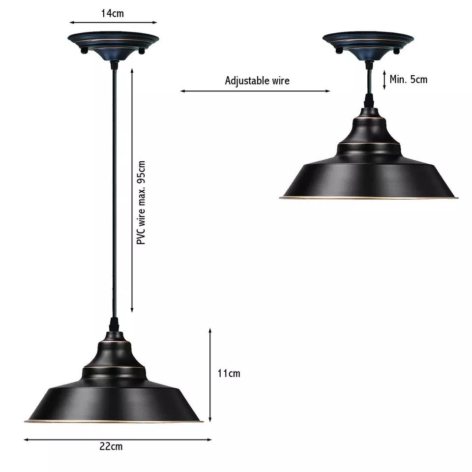 Vintage Industrial Metal Pendant Light Shade for Kitchen Living Room Dining