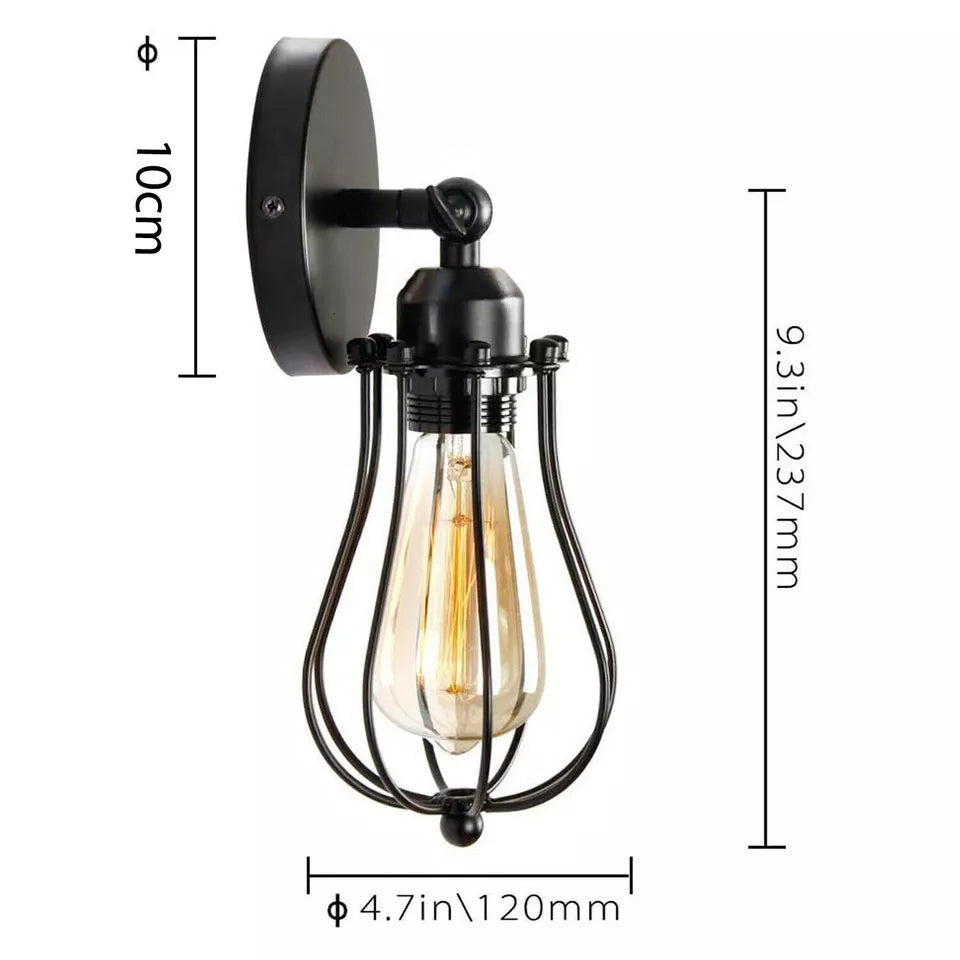 Vintage Wall Light Industrial Cage Wall Lights Lamps ~ 6004