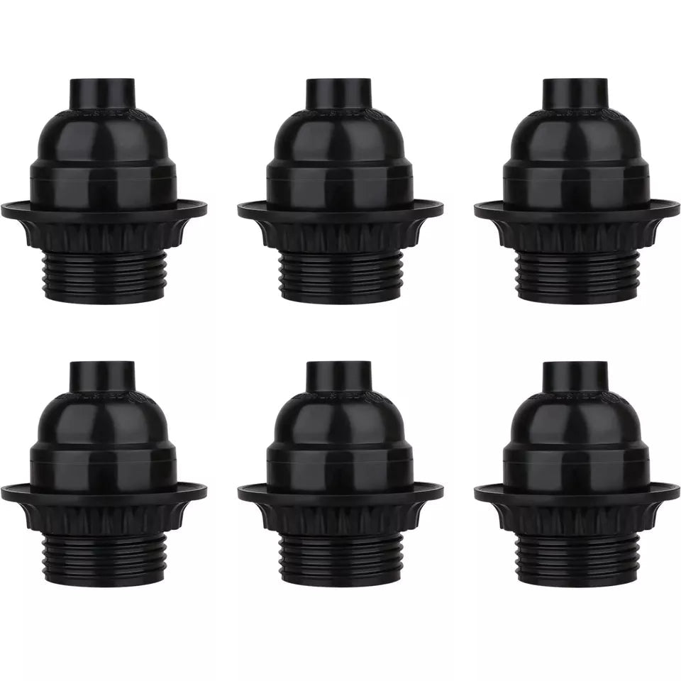 Black Vintage Bakelite Lamp Bulb Holders Edison Screw E27 Light Socket Holder ~5720