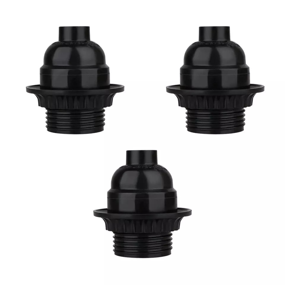 Black Vintage Bakelite E27 Edison Screw Lamp Holder Light Bulb Socket