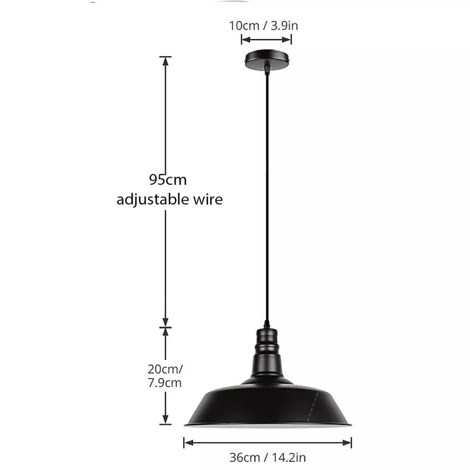 Vintage Industrial Metal Ceiling Pendant Light Shade Modern Hanging Retro Fixture
