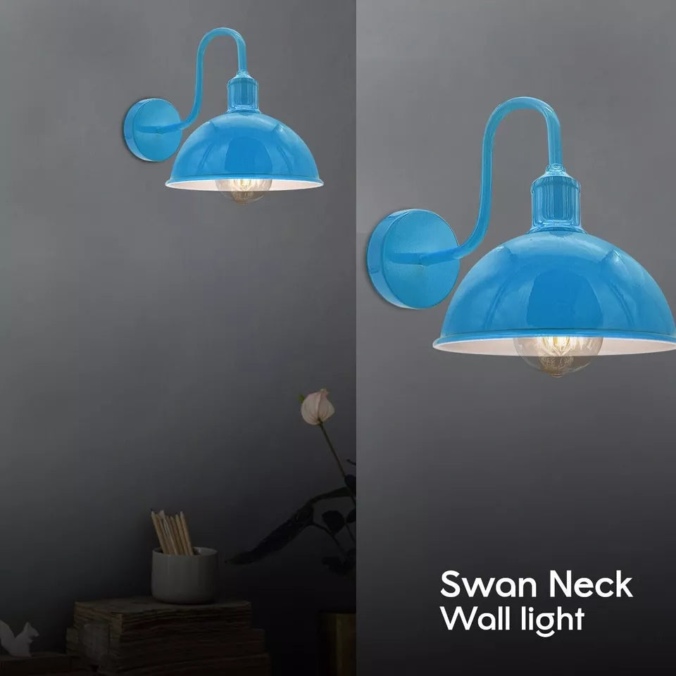 Vintage Industrial Dome Metal E27 Wall Sconce Light Fixture Indoor