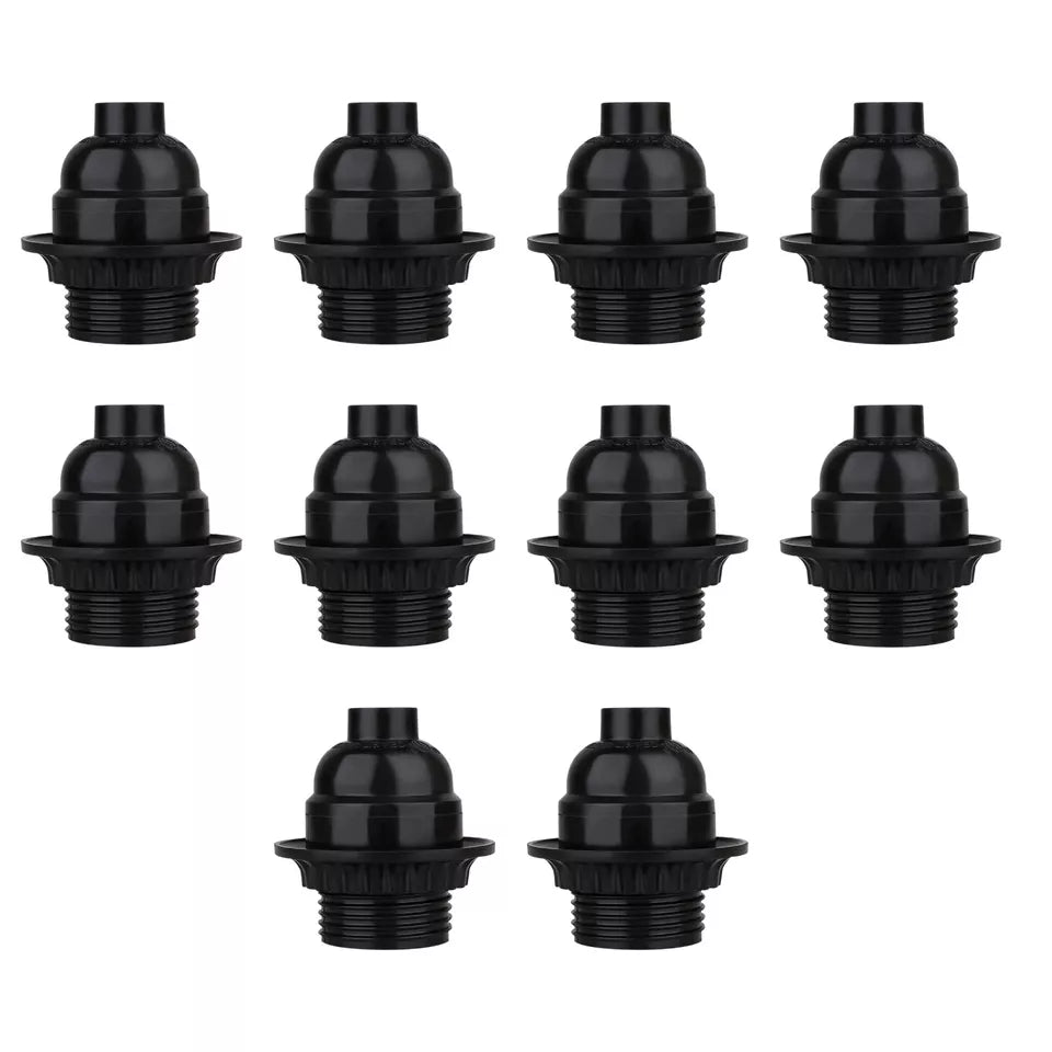 Black Vintage Bakelite Lamp Bulb Holders Edison Screw E27 Light Socket Holder ~5720