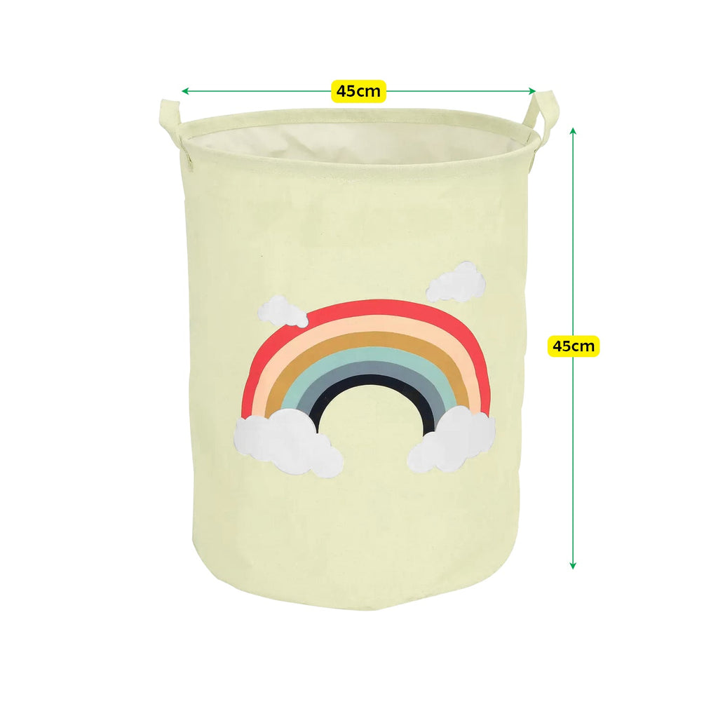 2-Pack Kids' Collapsible Cotton Laundry Hamper, Waterproof Storage Basket, Foldable