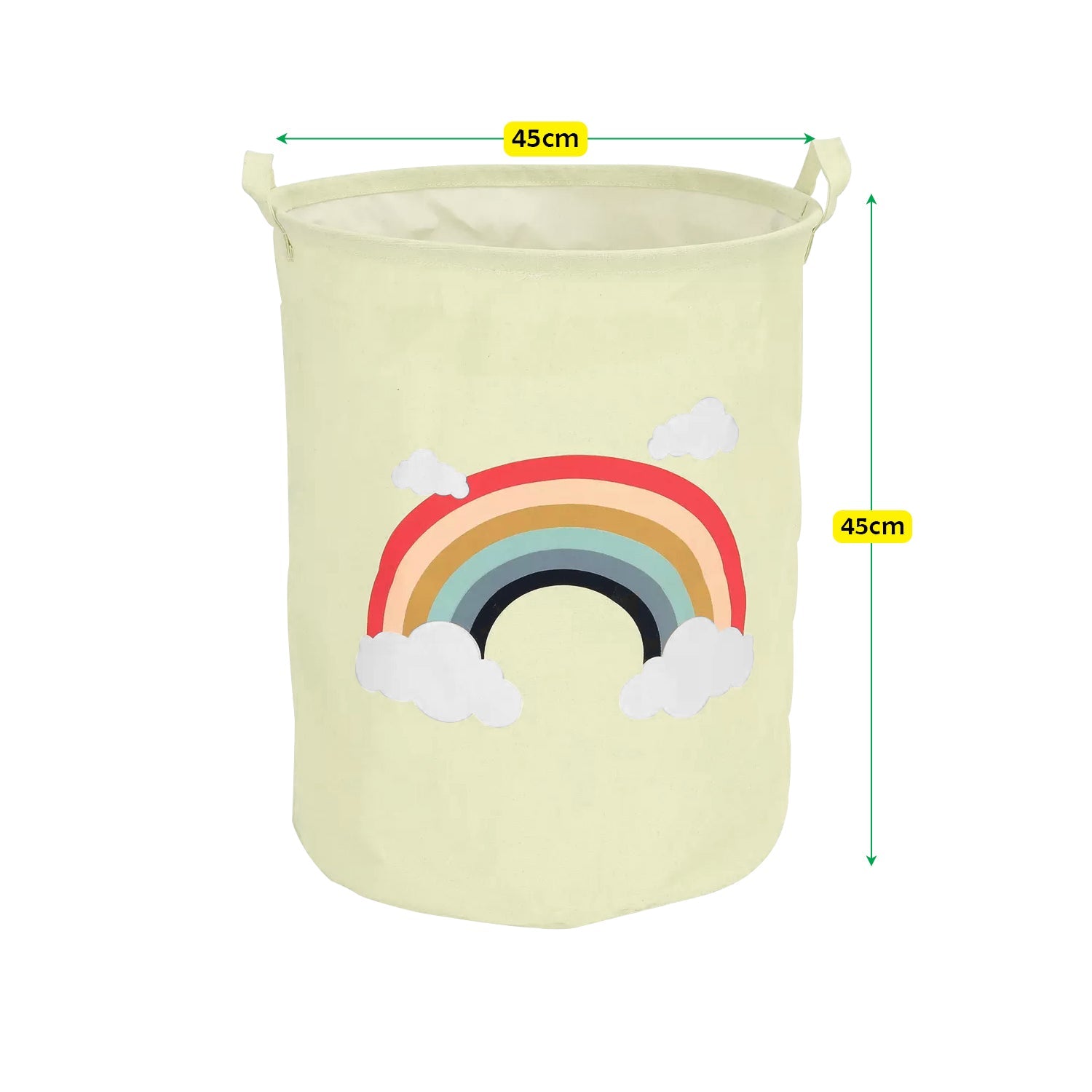 2-Pack Kids' Collapsible Cotton Laundry Hamper, Waterproof Storage Basket, Foldable