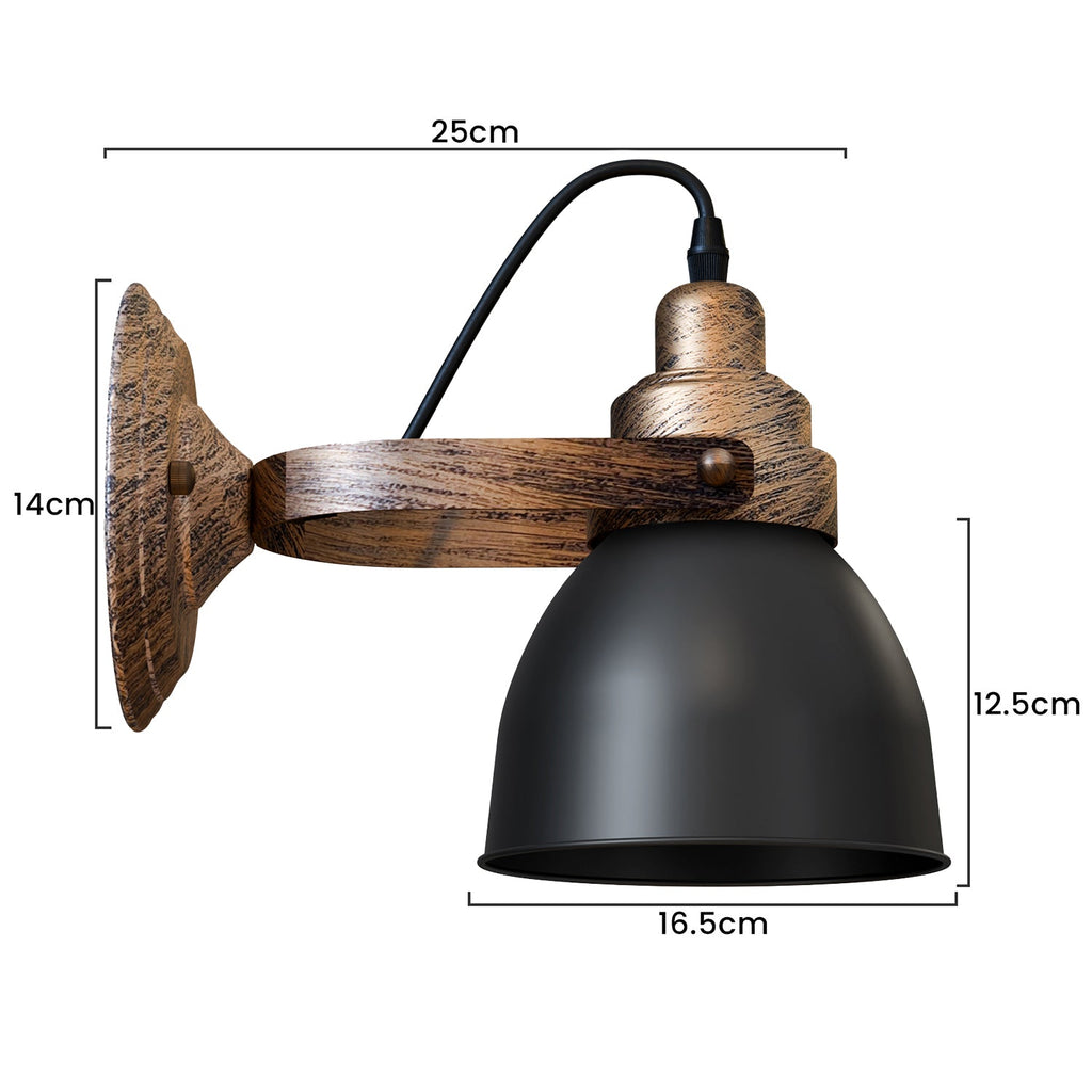Industrial Bell Shade Dimmable Wall Sconce Light, Metal Retro Downwards Contemporary Fixture