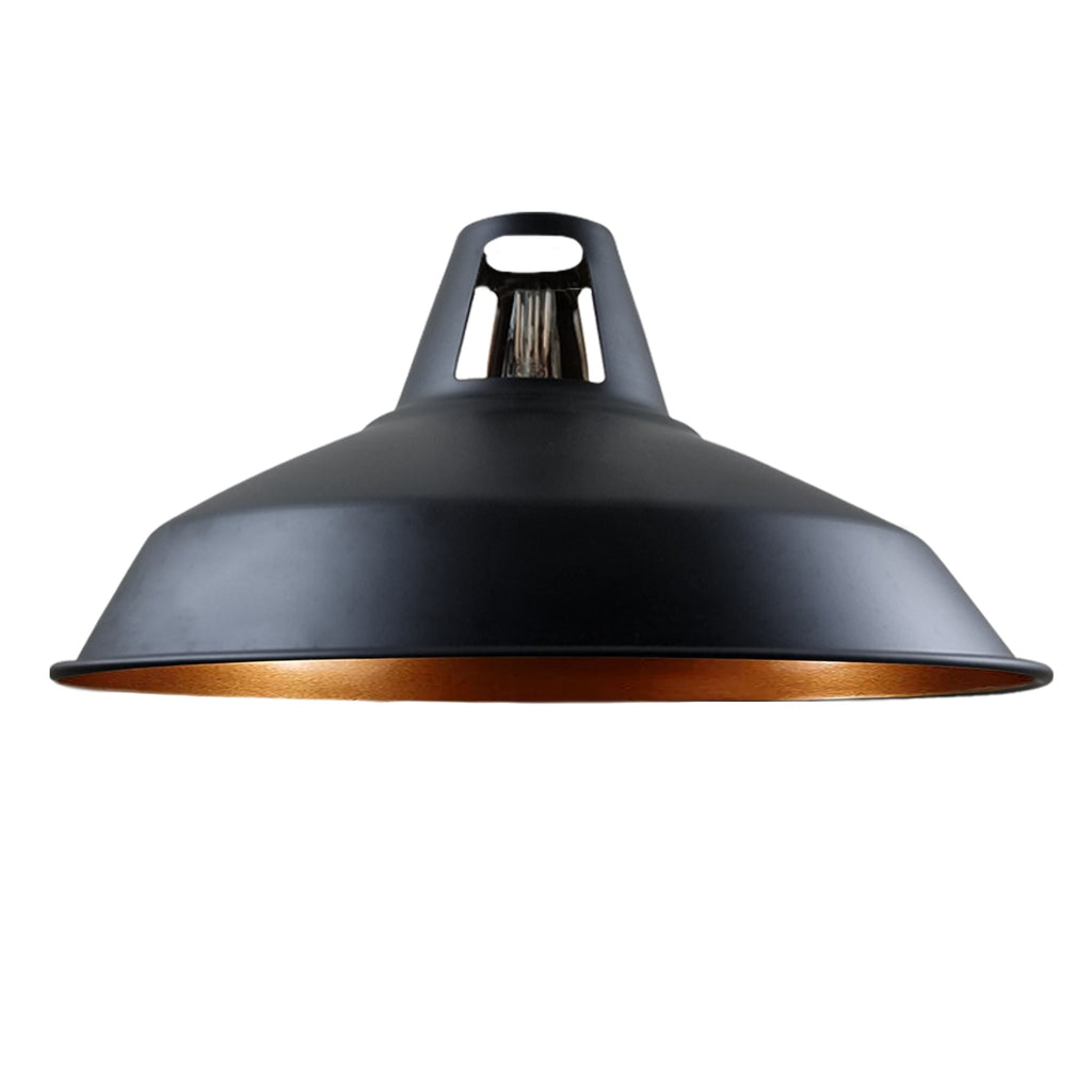 Black Gold Industrial Metal Ceiling Lamp Shade, Vintage Retro Easy-Fit