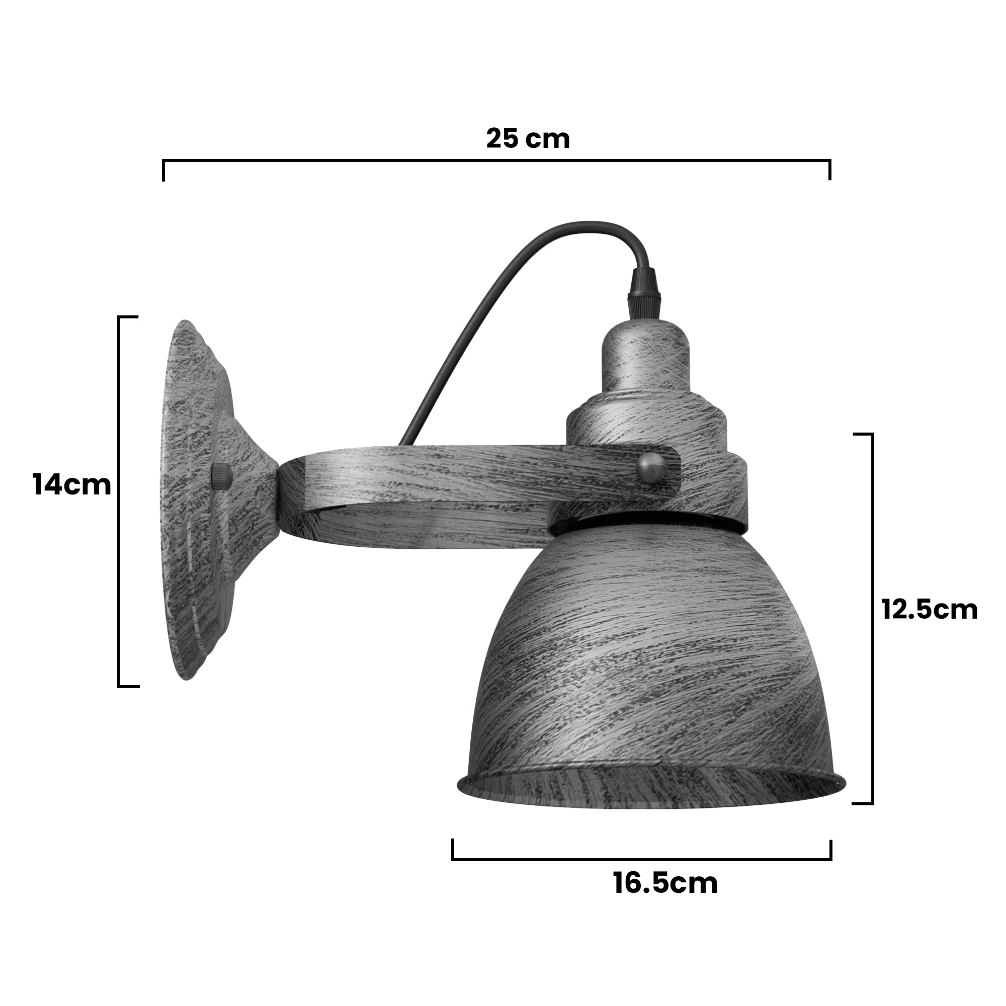 Industrial Bell Shade Dimmable Wall Sconce Light, Metal Retro Downwards Contemporary Fixture