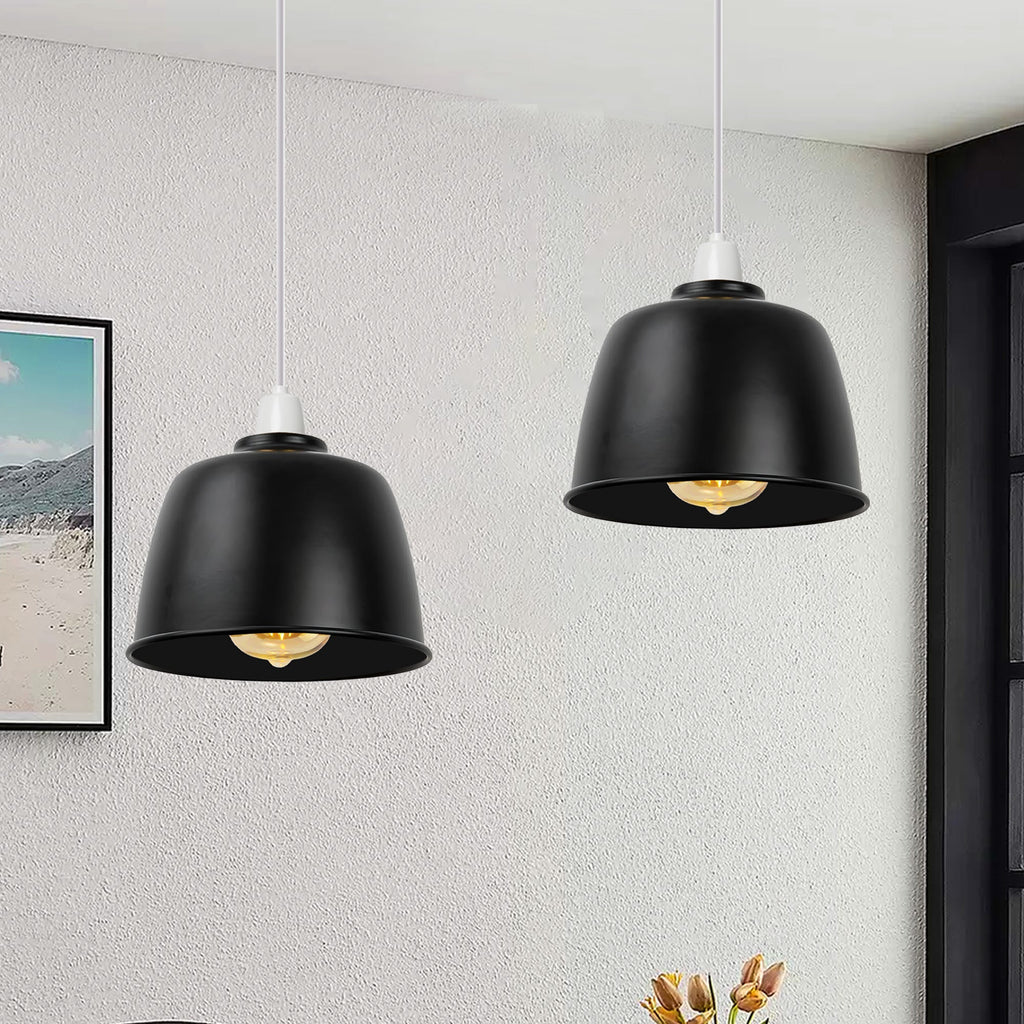 Easy Fit Metal Dome Pendant Lampshade Industrial Style for Ceiling Lights