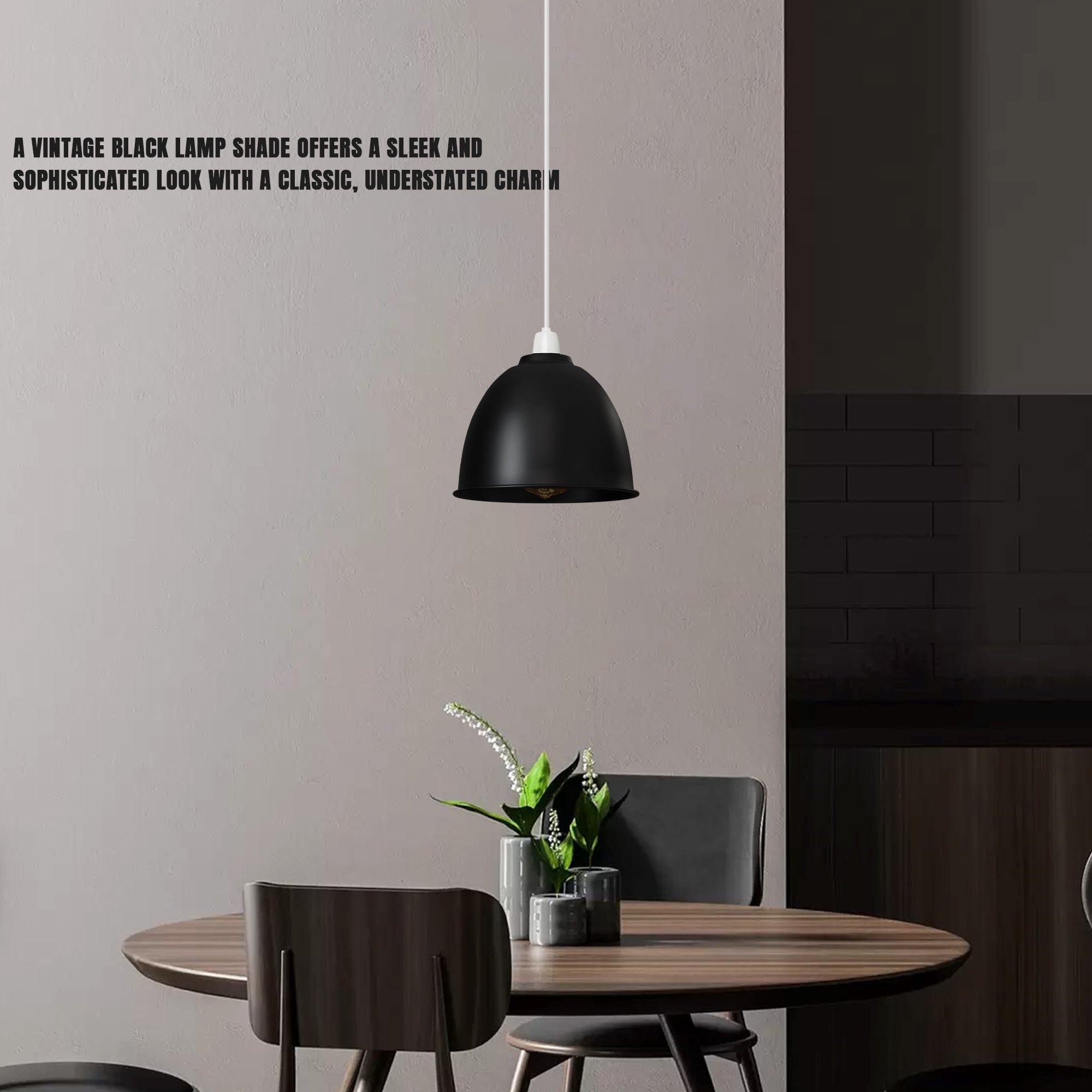 Easy Fit Metal Dome Pendant Lampshade Industrial Style for Ceiling Lights