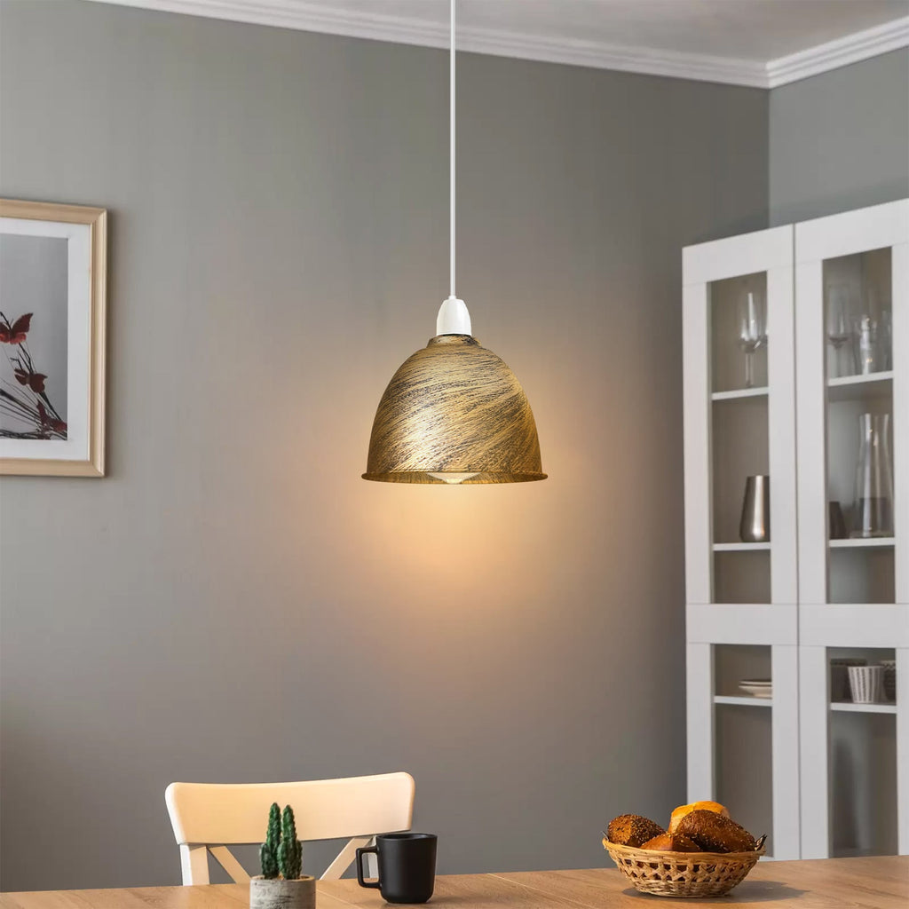 Easy Fit Metal Dome Pendant Lampshade Industrial Style for Ceiling Lights