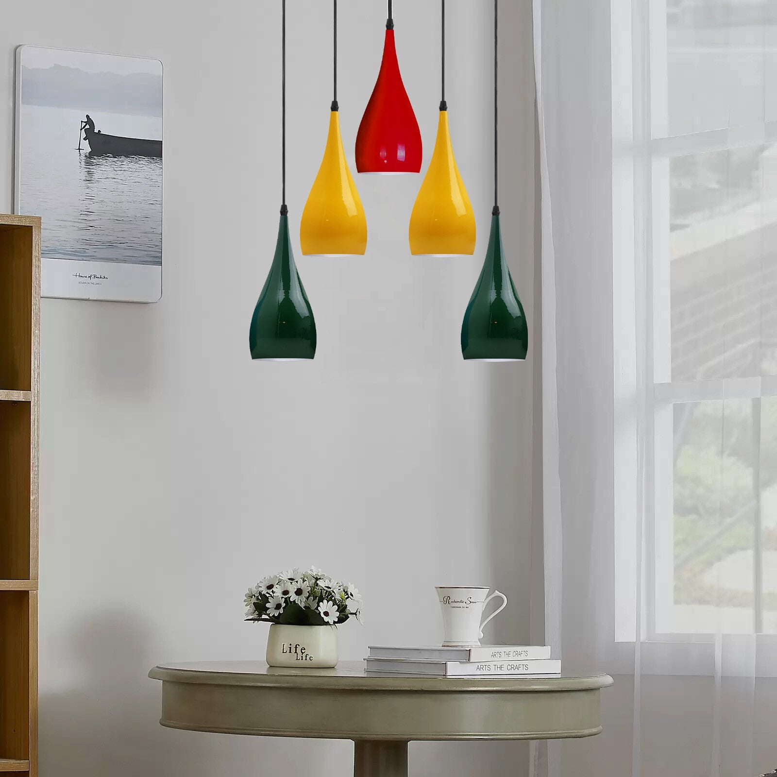 5 Way Ceiling Pendant Light Industrial Hanging Lamp ~6108