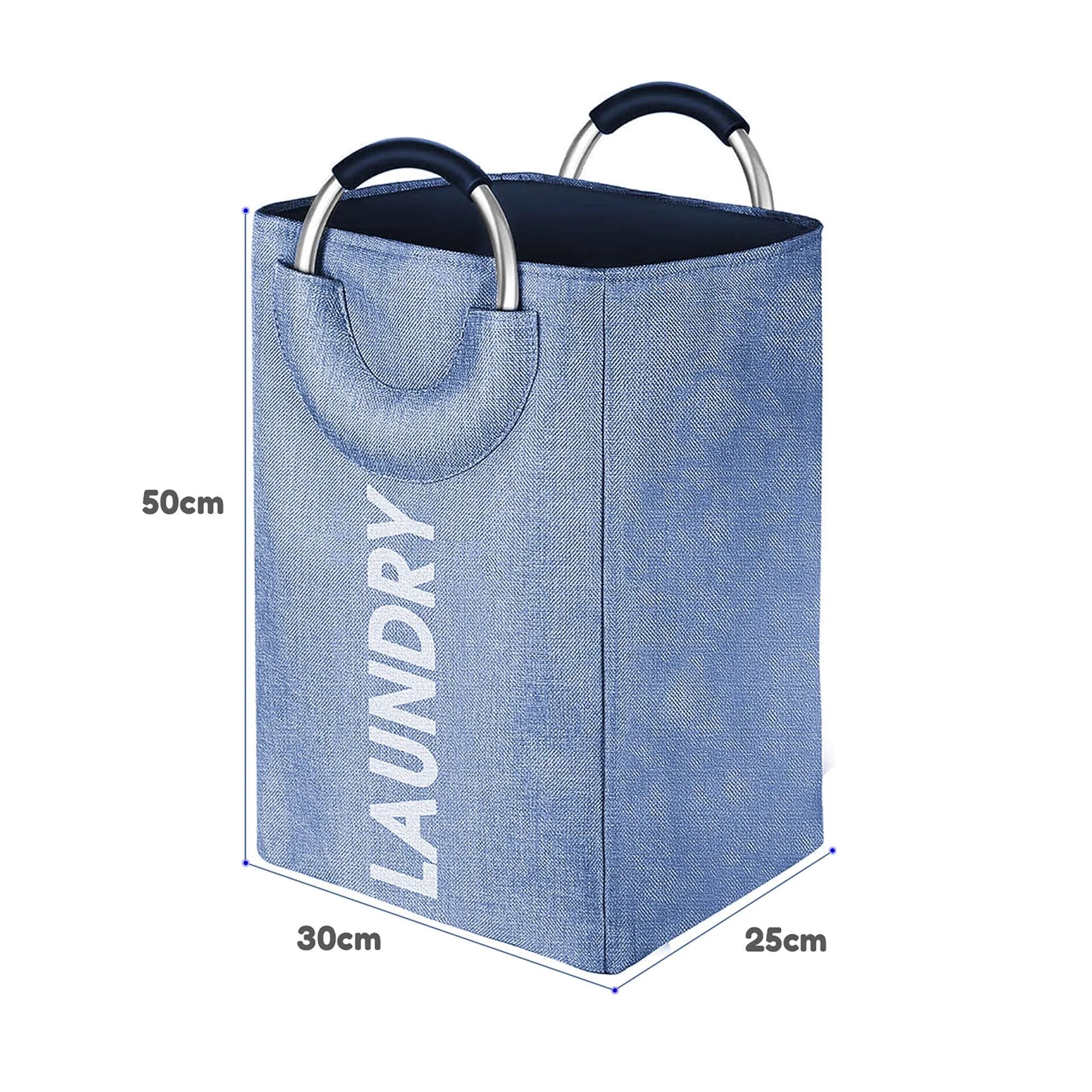 37L Collapsible Heavy Duty Laundry Bag with Sturdy Aluminum Handles