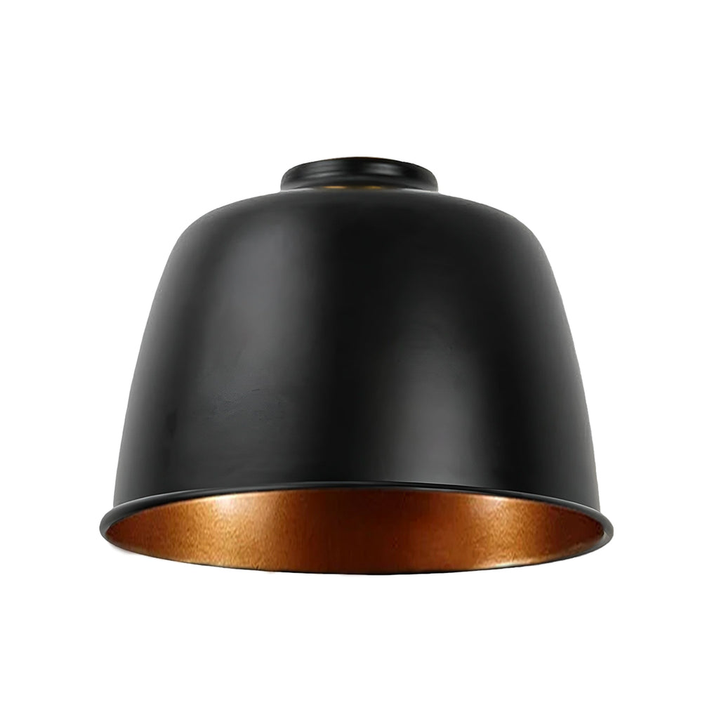 Black Gold Industrial Metal Ceiling Lamp Shade, Vintage Retro Easy-Fit