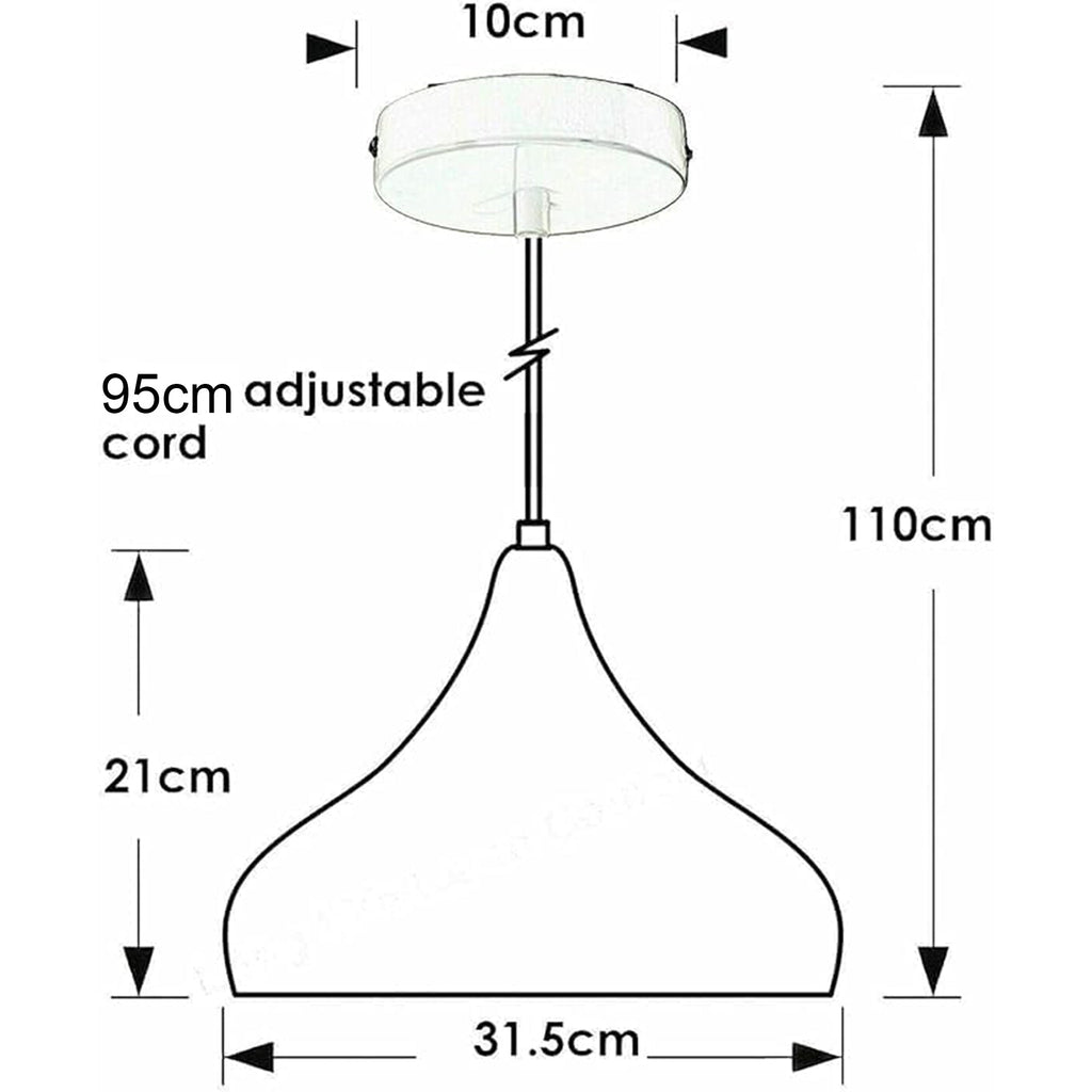 Modern Black Industrial Metal Pendant Light, E27 Dimmable Vintage Ceiling Lamp