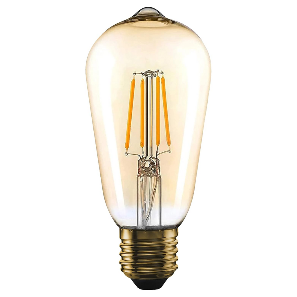 Dimmable LED Filament ST64 E27 Edison Bulb Warm White Amber Glass