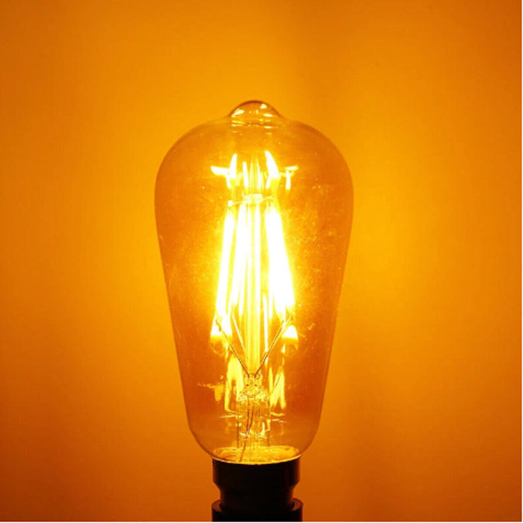 Dimmable ST64 B22 4W Edison Filament LED Light Bulbs Warm White Retro Style
