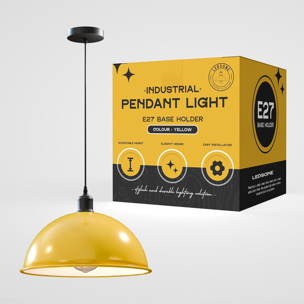 LEDSone Retro Industrial Metal Dome Pendant Ceiling Light Fitting