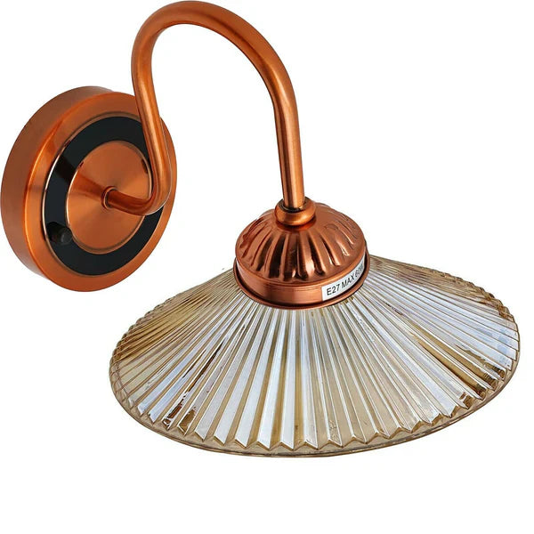 Industrial Antique Amber Glass Wall Sconce Fixture for Elegant Home Decor