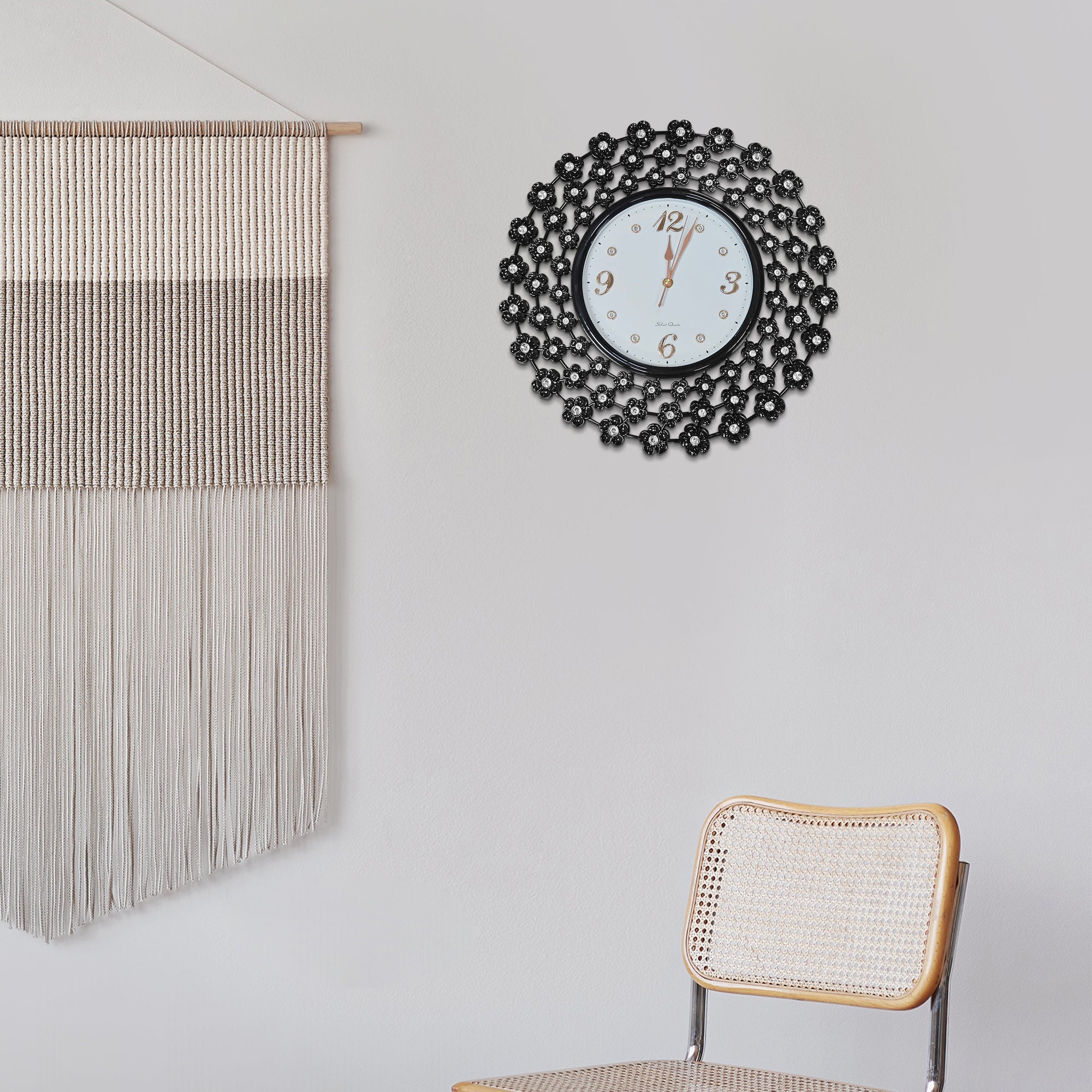 Decorative Handcrafted Floral Wall Clock Artwork~5182