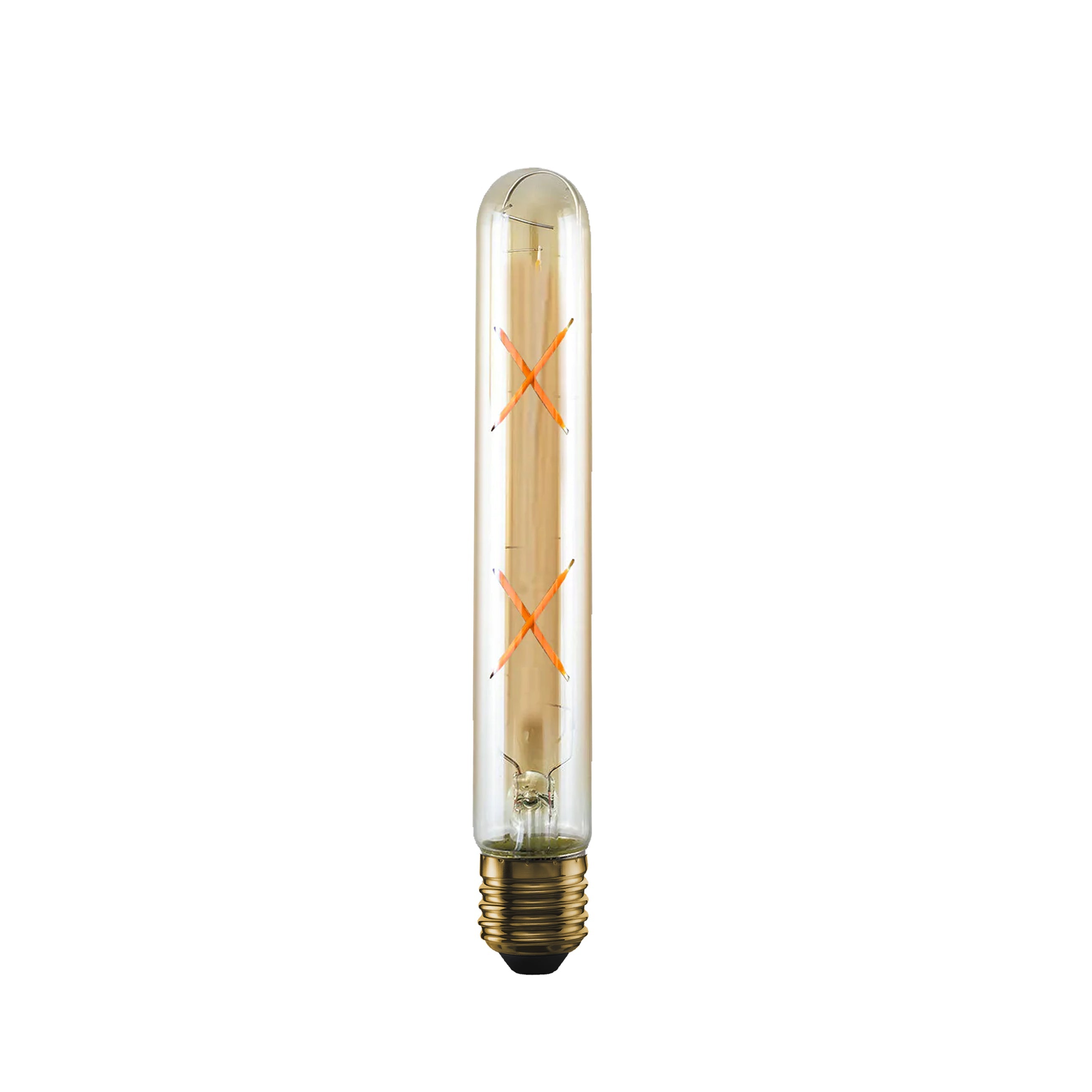 Vintage Amber Glass T185 LED Filament Dimmable Bulb, Warm White 2700K