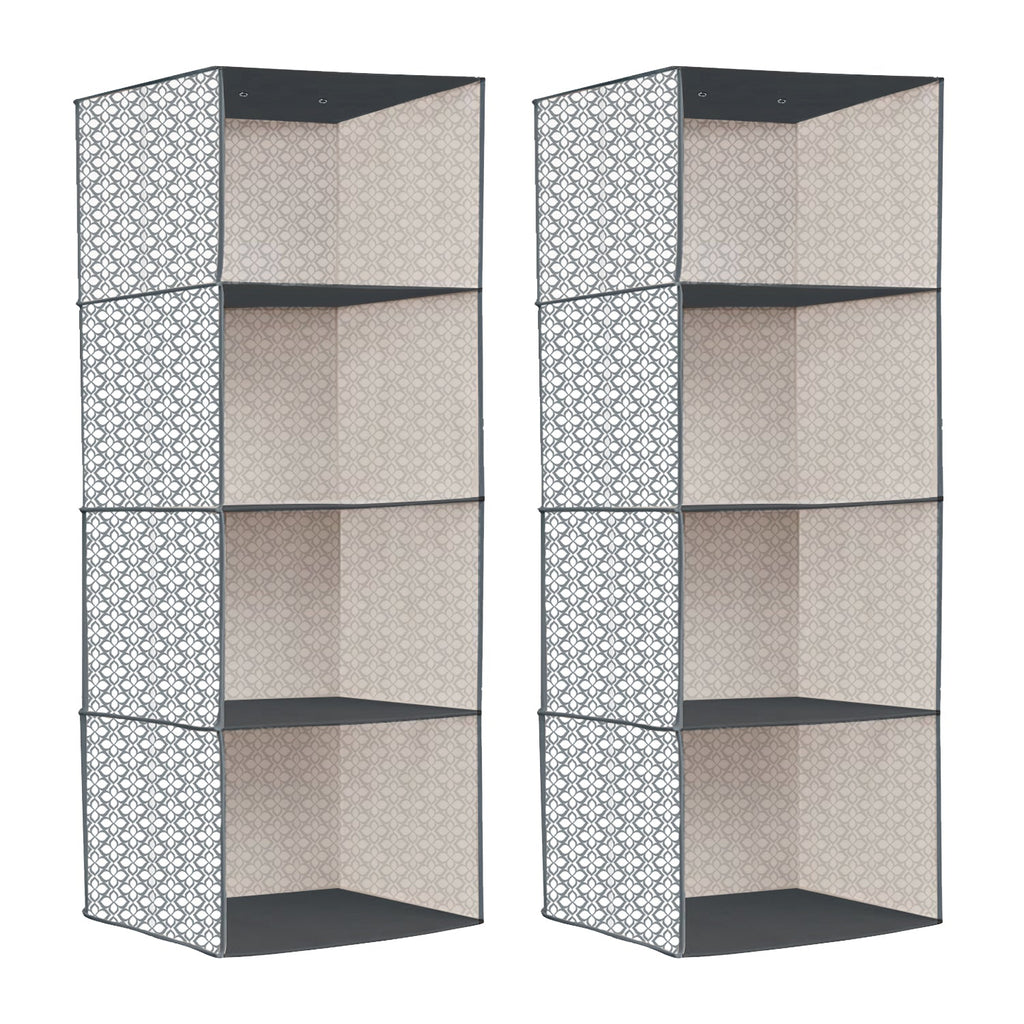 5-Shelf Fabric Hanging Closet Organizer Wardrobe Storage Unit Clothes Shelves