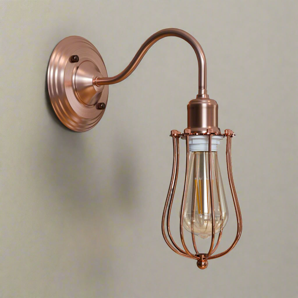 Industrial Metal arm Wall Sconce E27 Copper Light Fixture ~ 6058