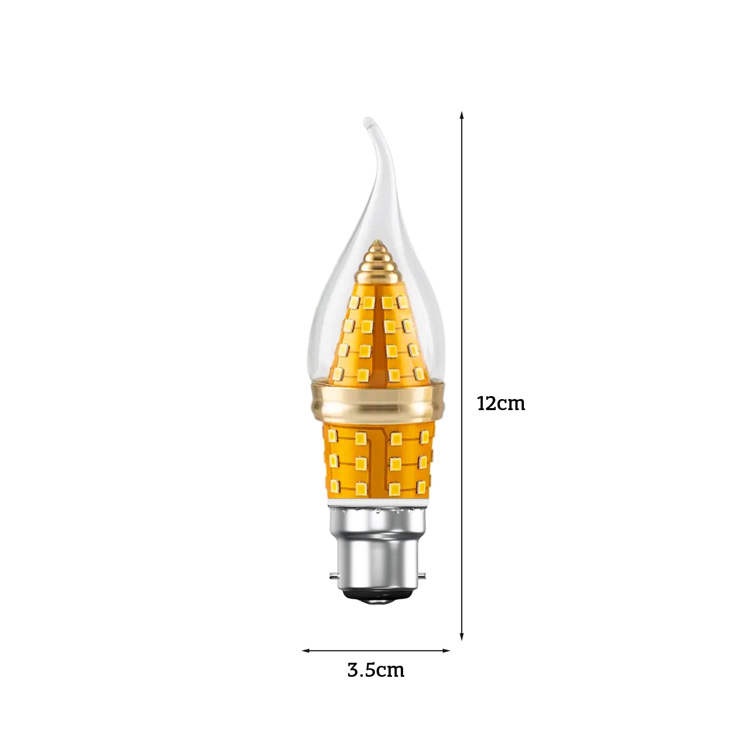 Vintage Amber LED C35 B22 Candle Bulb, 3-Color Changing, Energy Saving