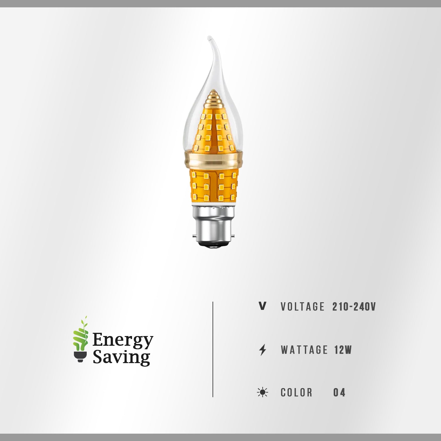 Vintage Amber LED C35 B22 Candle Bulb, 3-Color Changing, Energy Saving