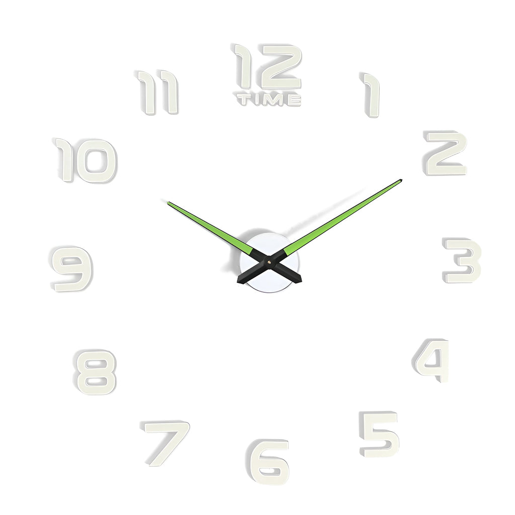 Modern Frameless 3D Luminous Wall Clock - Glow-in-the-Dark Home Decor